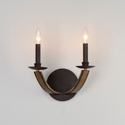 Maxim Basque 2-Light Wall Sconce in Driftwood/Anthracite 20341DWAR