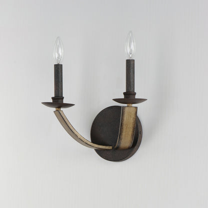 Maxim Basque 2-Light Wall Sconce in Driftwood/Anthracite 20341DWAR