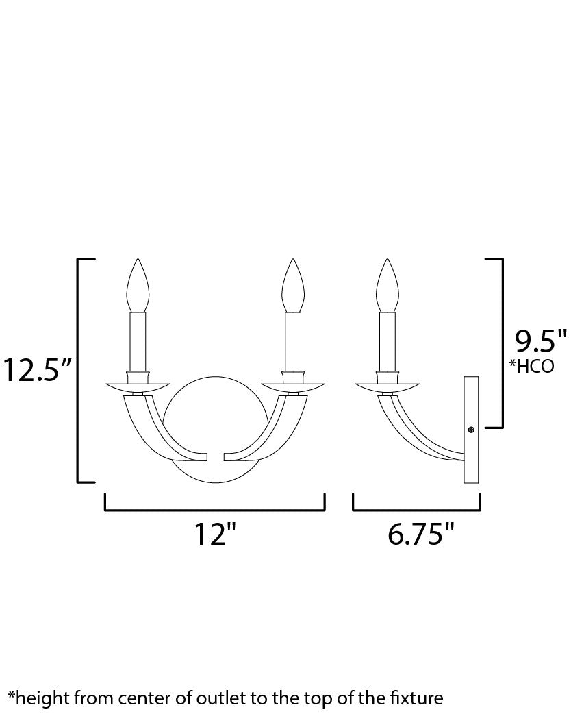 Maxim Basque 2-Light Wall Sconce in Driftwood/Anthracite 20341DWAR