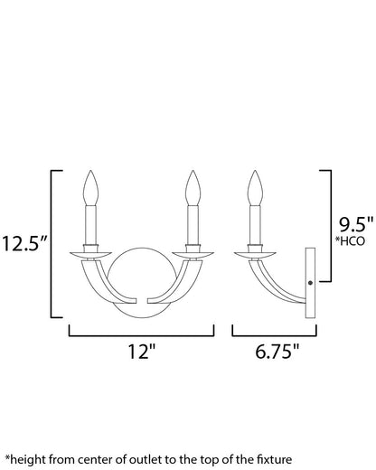 Maxim Basque 2-Light Wall Sconce in Driftwood/Anthracite 20341DWAR