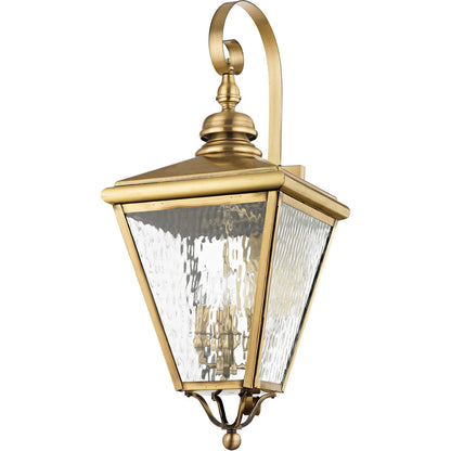 Livex Lighting Cambridge Collection 4 Light AB Outdoor Wall Lantern in Antique Brass 2036-01