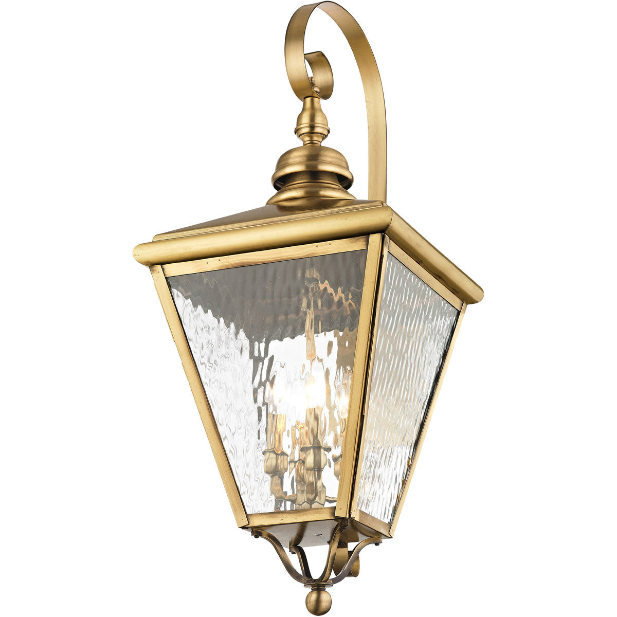 Livex Lighting Cambridge Collection 4 Light AB Outdoor Wall Lantern in Antique Brass 2036-01