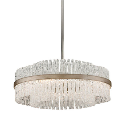 Corbett Lighting Chime Chandelier in Silver Leaf Polished Stainless 204-46-SL/SS