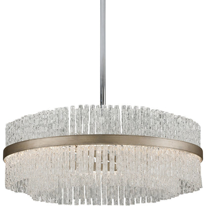 Corbett Lighting Chime Chandelier in Silver Leaf Polished Stainless 204-48