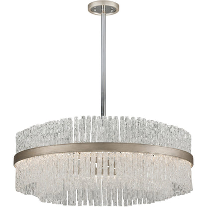 Corbett Lighting Chime Chandelier in Silver Leaf Polished Stainless 204-48