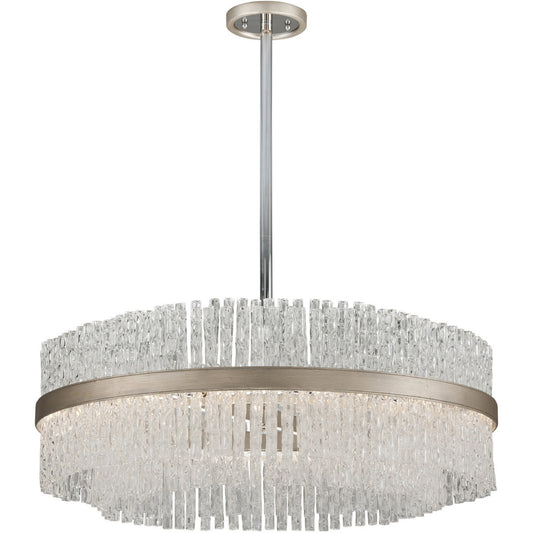 Corbett Lighting Chime Chandelier in Silver Leaf Polished Stainless 204-48