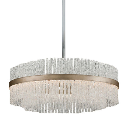 Corbett Lighting Chime Chandelier in Silver Leaf Polished Stainless 204-48