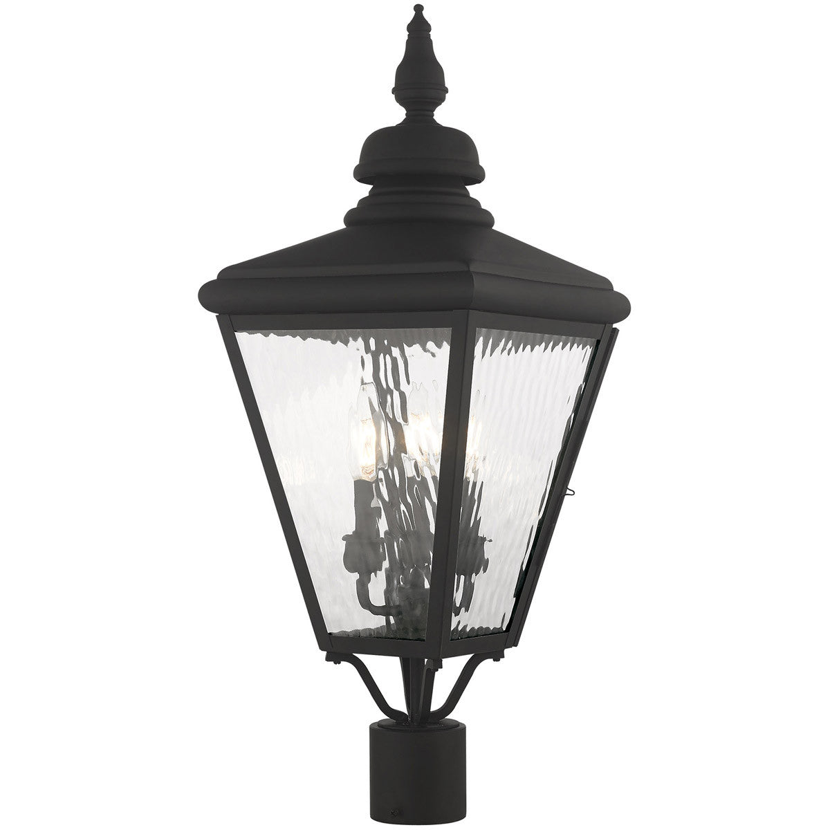 Livex Lighting Cambridge Collection 3 Light Black Post-Top Lantern in Black 20433-04