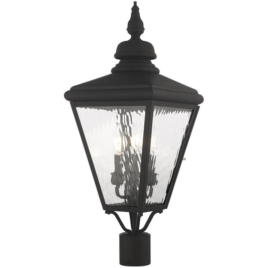 Livex Lighting Cambridge Collection 3 Light Black Post-Top Lantern in Black 20433-04