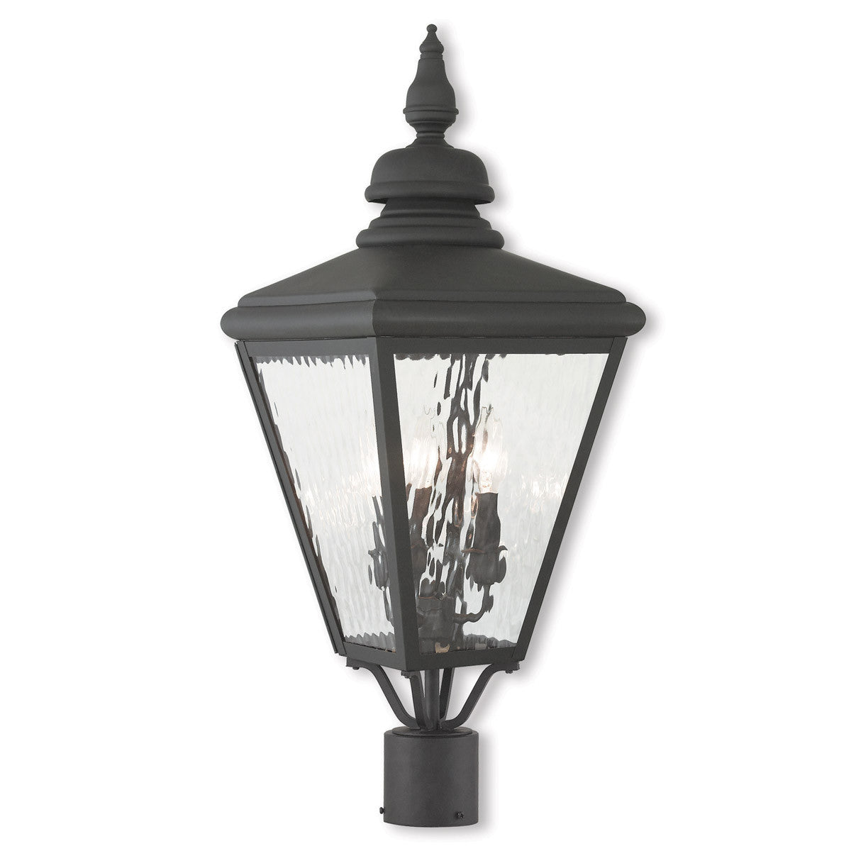 Livex Lighting Cambridge Collection 3 Light Black Post-Top Lantern in Black 20433-04