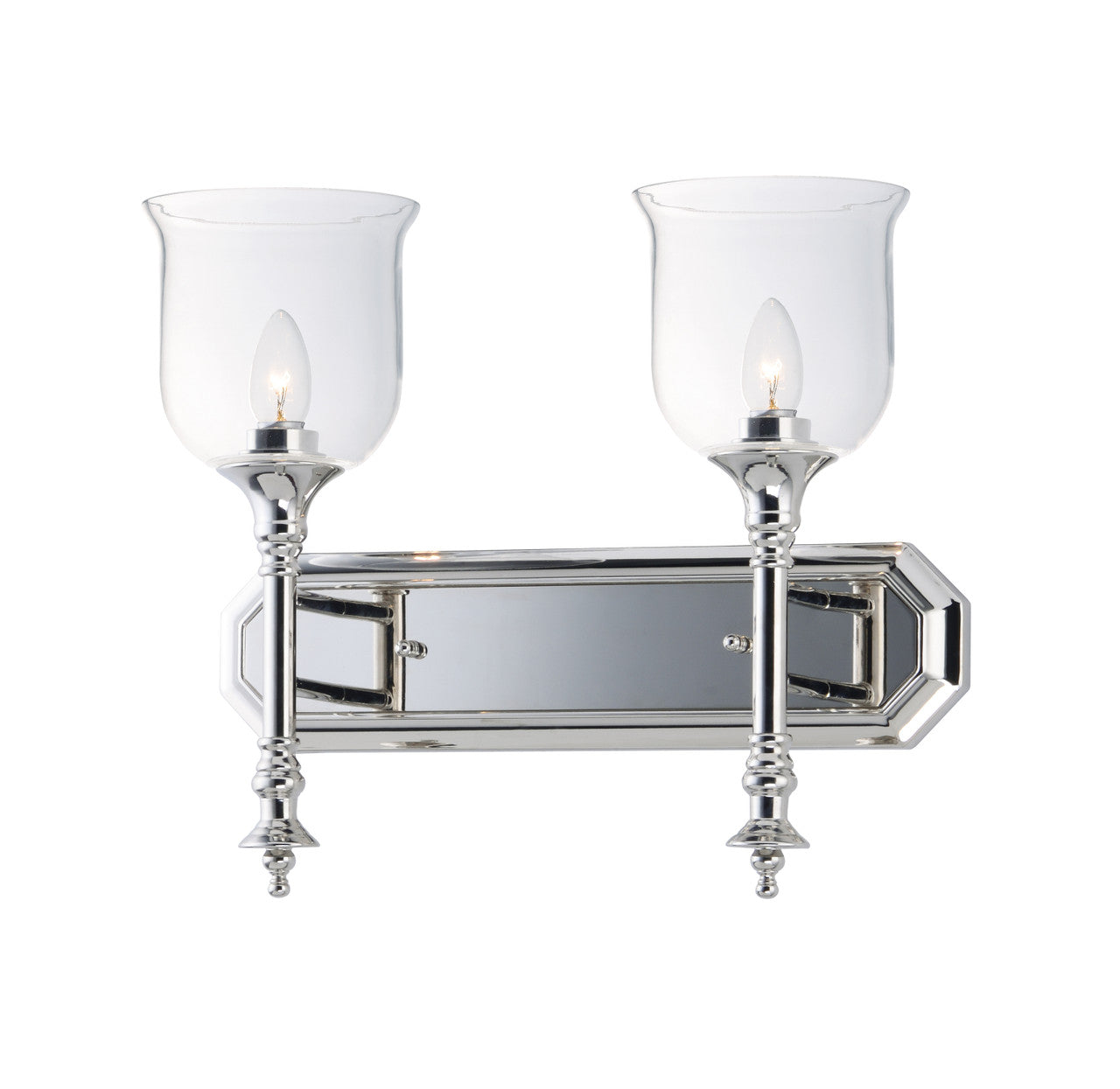 Maxim Centennial 2-Light Bath Vanity in Polished Nickel 20474CLPN