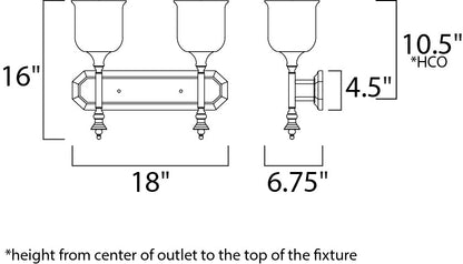 Maxim Centennial 2-Light Bath Vanity in Polished Nickel 20474CLPN