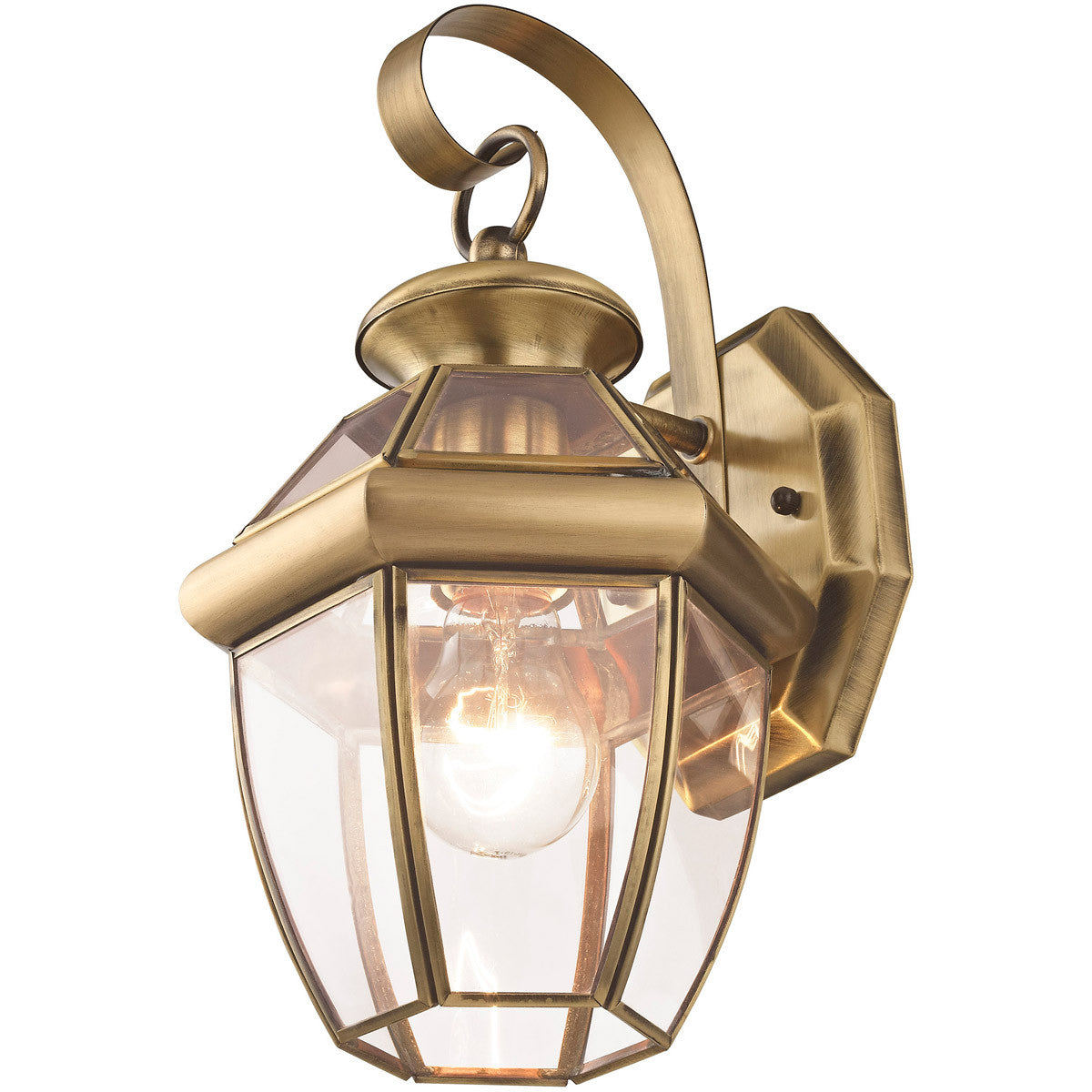 Livex Lighting Monterey Collection 1 Light AB Outdoor Wall Lantern in Antique Brass 2051-01