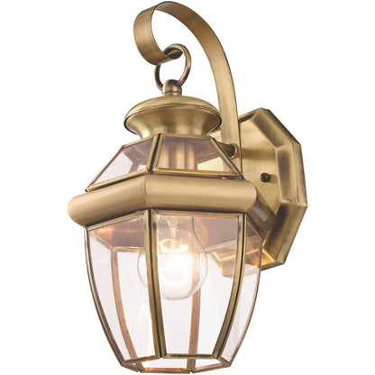 Livex Lighting Monterey Collection 1 Light AB Outdoor Wall Lantern in Antique Brass 2051-01