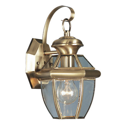 Livex Lighting Monterey Collection 1 Light AB Outdoor Wall Lantern in Antique Brass 2051-01