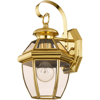 Livex Lighting Monterey Collection 1 Light PB Outdoor Wall Lantern in Polished Brass 2051-02