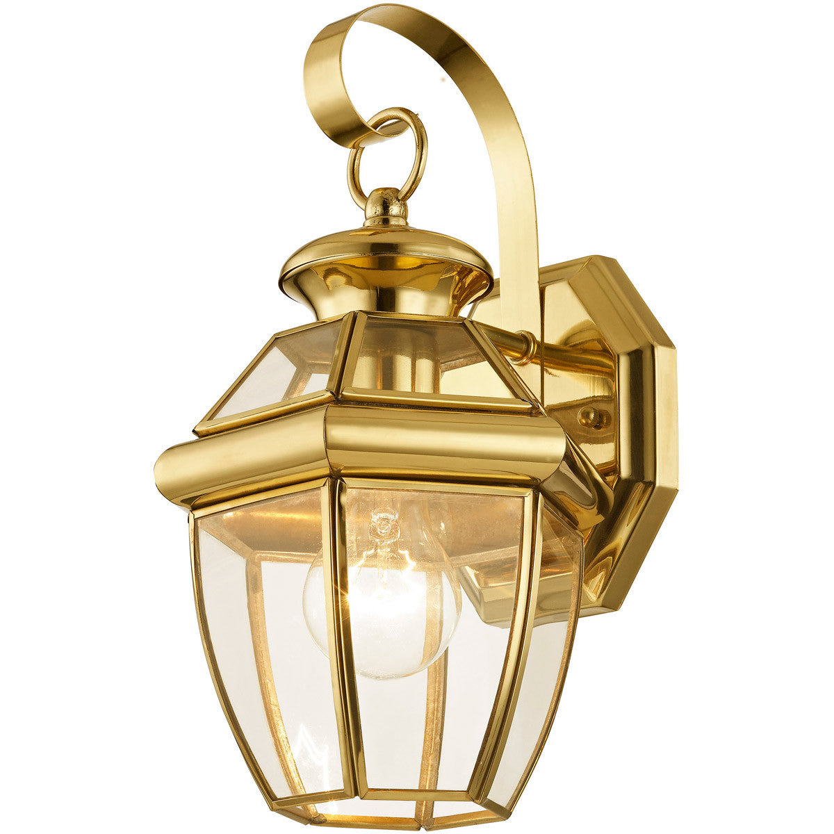 Livex Lighting Monterey Collection 1 Light PB Outdoor Wall Lantern in Polished Brass 2051-02