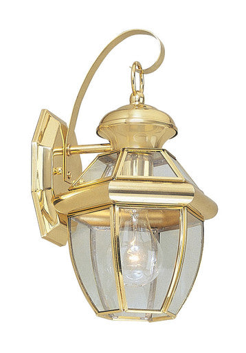 Livex Lighting Monterey Collection 1 Light PB Outdoor Wall Lantern in Polished Brass 2051-02