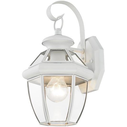 Livex Lighting Monterey Collection 1 Light White Outdoor Wall Lantern in White 2051-03