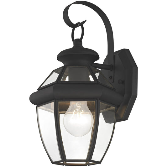 Livex Lighting Monterey Collection 1 Light Black Outdoor Wall Lantern in Black 2051-04