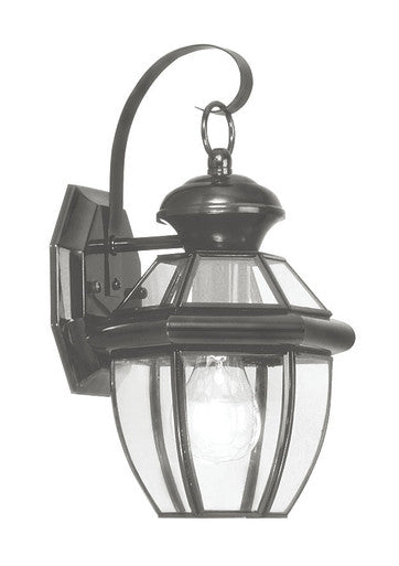 Livex Lighting Monterey Collection 1 Light Black Outdoor Wall Lantern in Black 2051-04