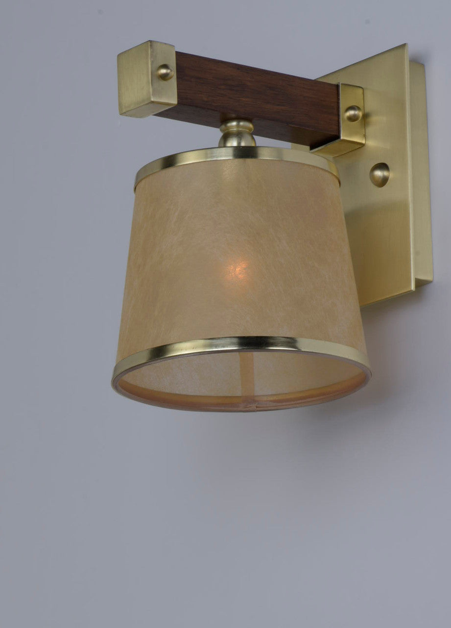 Maxim Maritime 1-Light Wall Sconce in Antique Pecan / Satin Brass 20521AFAPSBR