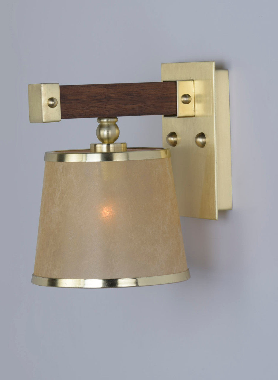 Maxim Maritime 1-Light Wall Sconce in Antique Pecan / Satin Brass 20521AFAPSBR