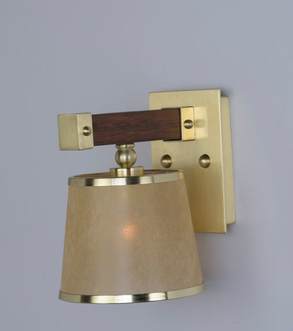 Maxim Maritime 1-Light Wall Sconce in Antique Pecan / Satin Brass 20521AFAPSBR