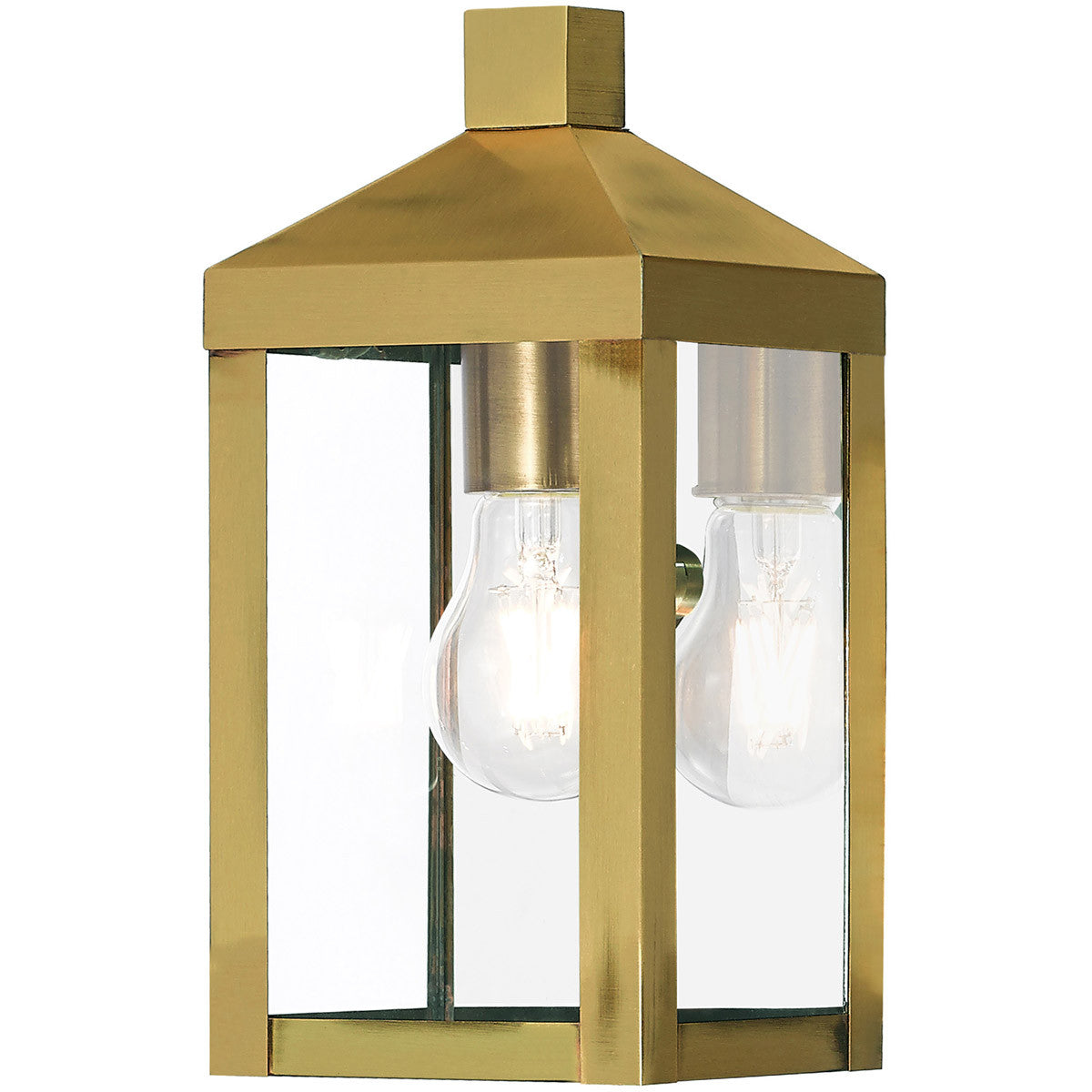 Livex Lighting Nyack Collection 1 Lt AB Outdoor Wall Lantern in Antique Brass 20581-01