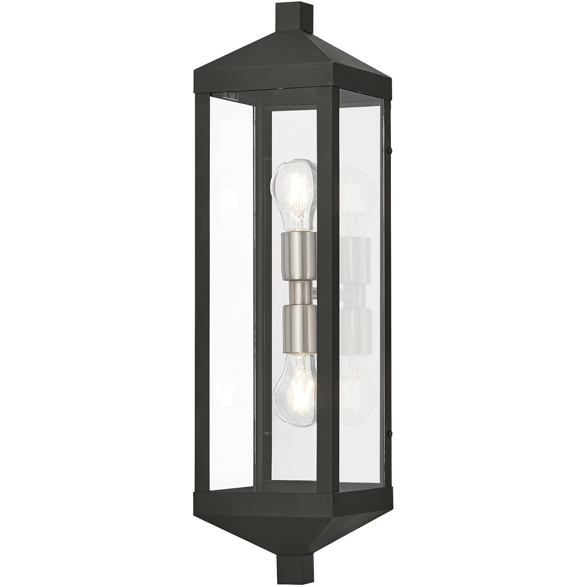 Livex Lighting Nyack Collection 2 Lt BK Outdoor Wall Lantern in Black 20583-04