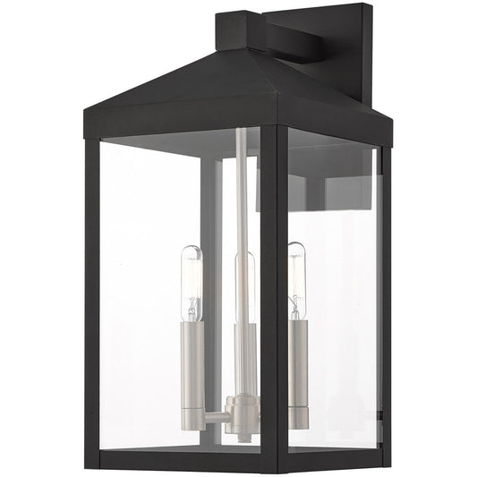 Livex Lighting Nyack Collection 3 Lt BK Outdoor Wall Lantern in Black 20584-04