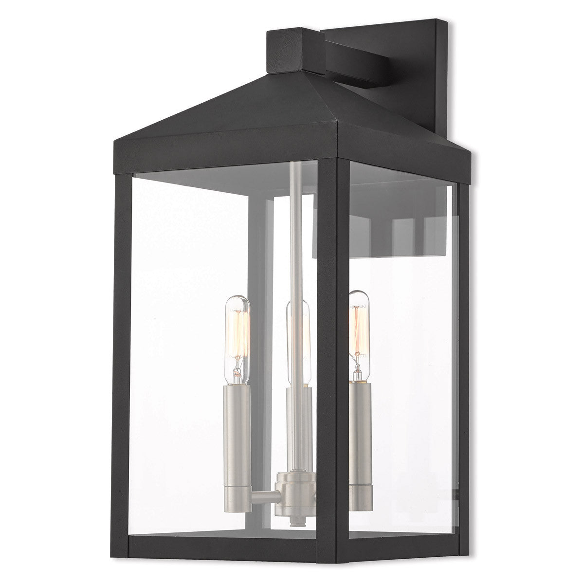 Livex Lighting Nyack Collection 3 Lt BK Outdoor Wall Lantern in Black 20584-04