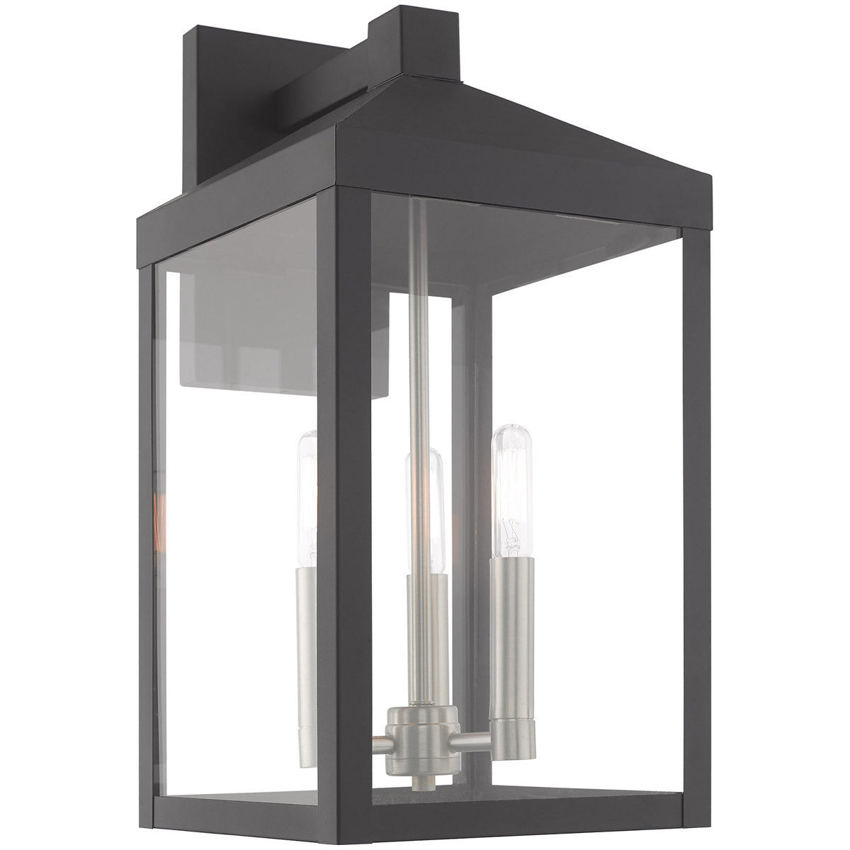 Livex Lighting Nyack Collection 3 Lt Scandinavian Gray Outdoor Wall Lantern in Scandinavian Gray 20584-76