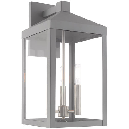 Livex Lighting Nyack Collection 3 Lt Nordic Gray Outdoor Wall Lantern in Nordic Gray 20584-80