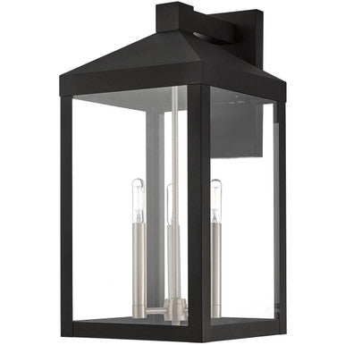 Livex Lighting Nyack Collection 3 Lt BK Outdoor Wall Lantern in Black 20585-04