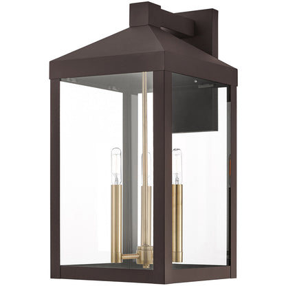 Livex Lighting Nyack Collection 3 Lt BZ Outdoor Wall Lantern in Bronze 20585-07