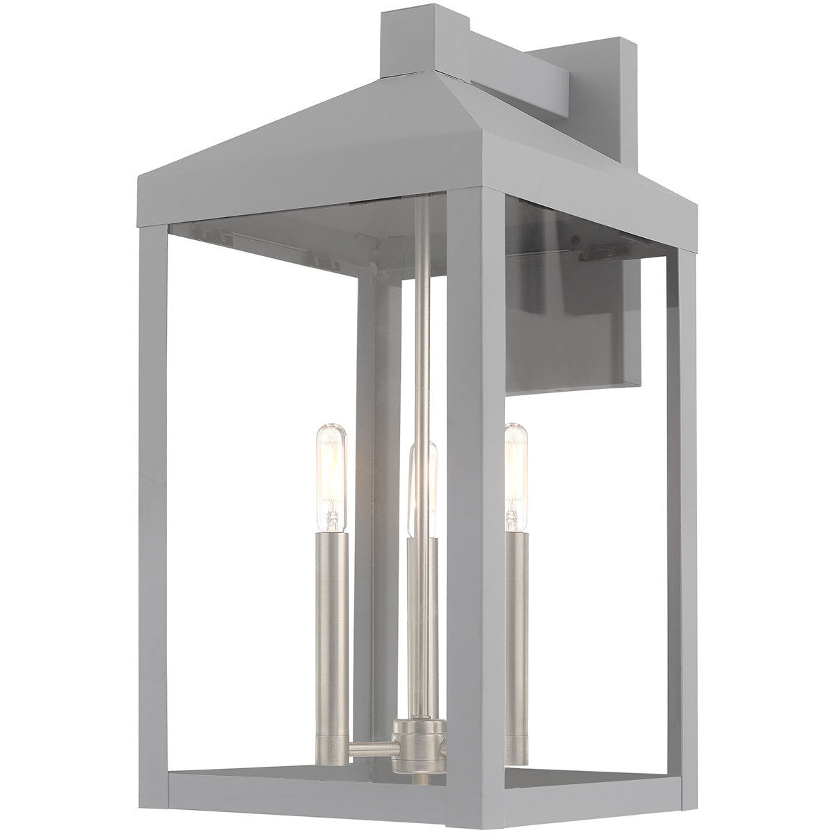 Livex Lighting Nyack Collection 3 Lt Nordic Gray Outdoor Wall Lantern in Nordic Gray 20585-80