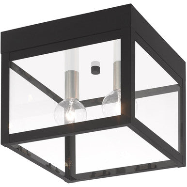 Livex Lighting Nyack Collection 2 Lt BK Outdoor Ceiling Mount in Black 20588-04