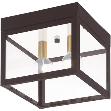 Livex Lighting Nyack Collection 2 Lt BZ Outdoor Ceiling Mount in Bronze 20588-07