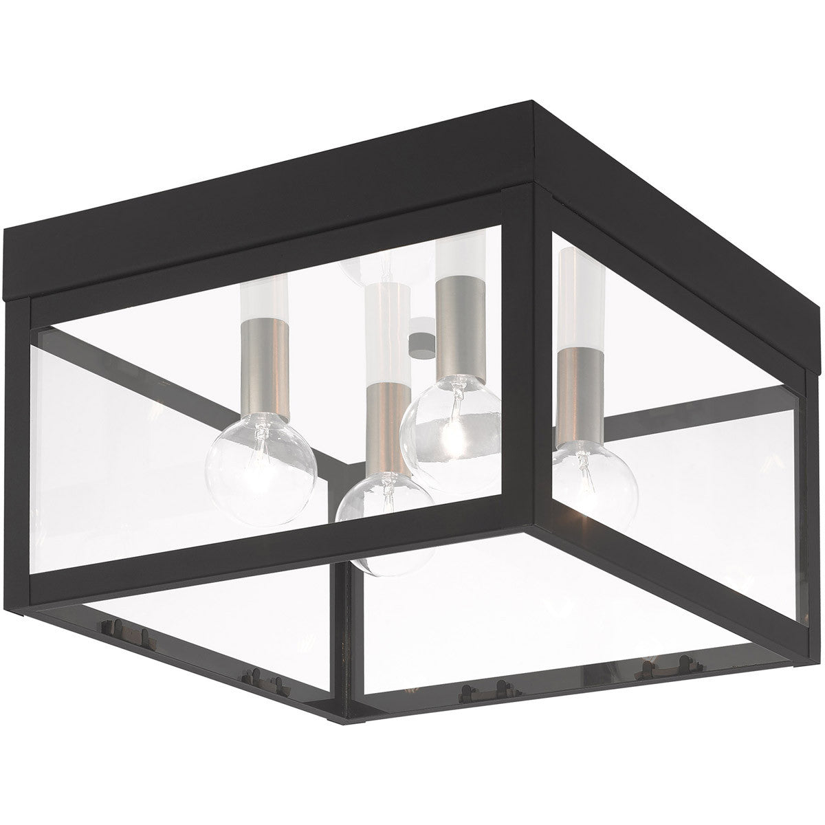 Livex Lighting Nyack Collection 4 Lt BK Outdoor Ceiling Mount in Black 20589-04