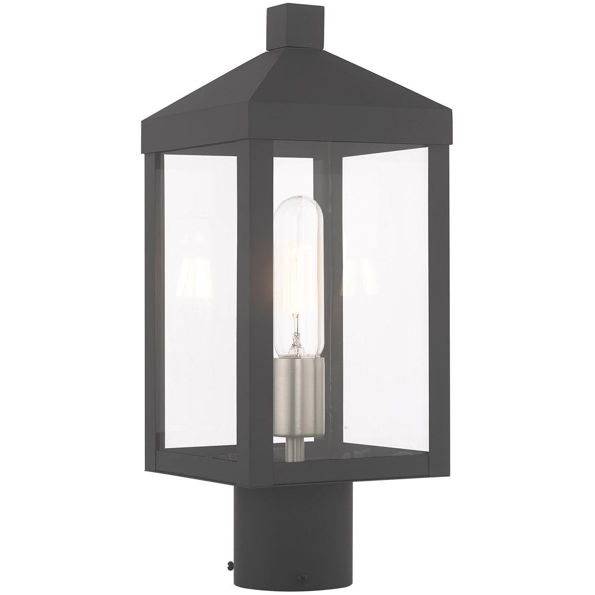 Livex Lighting Nyack Collection 1 Lt Scandinavian Gray Outdoor Post Top Lantern in Scandinavian Gray 20590-76