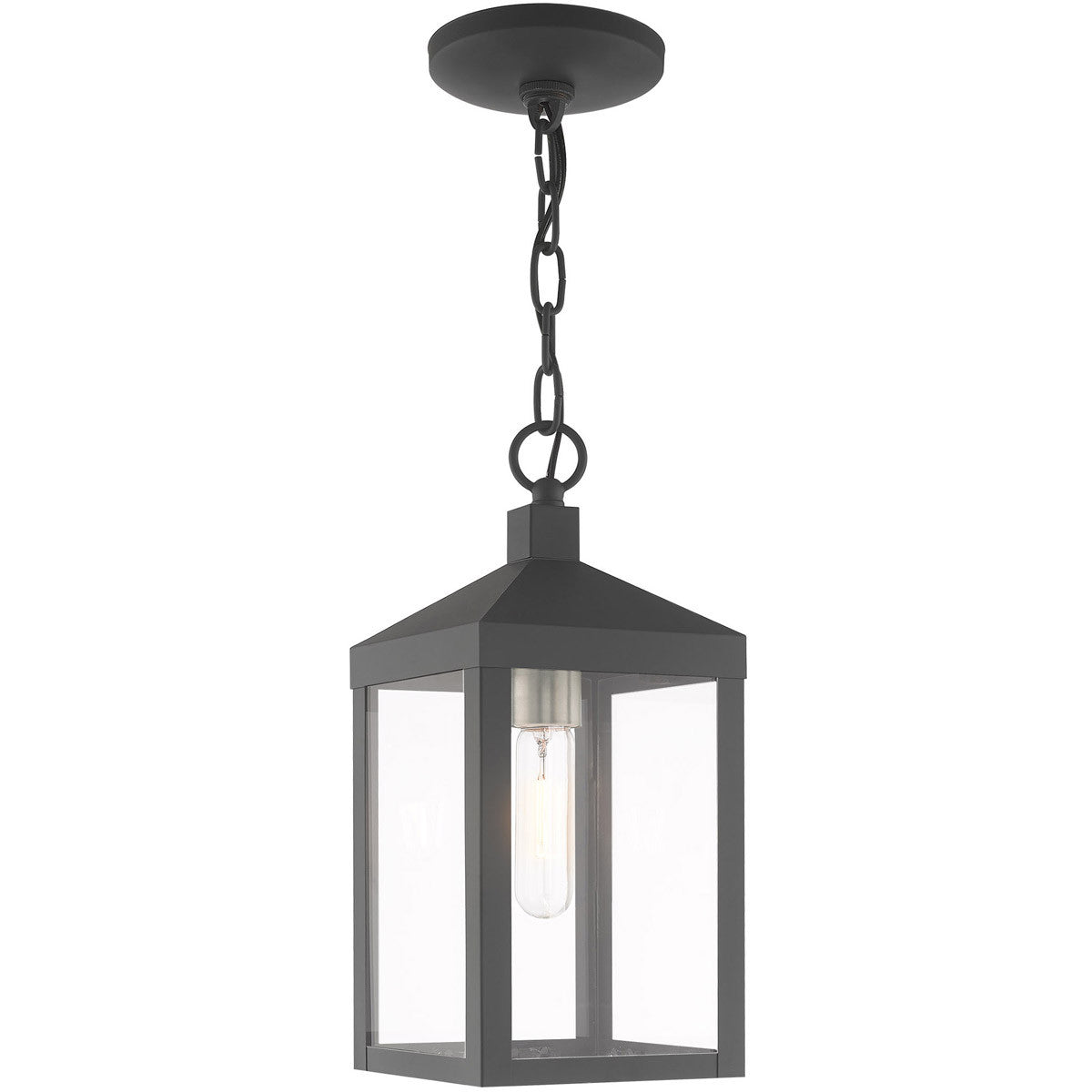 Livex Lighting Nyack Collection 1 Lt Scandinavian Gray Outdoor Pendant Lantern in Scandinavian Gray 20591-76