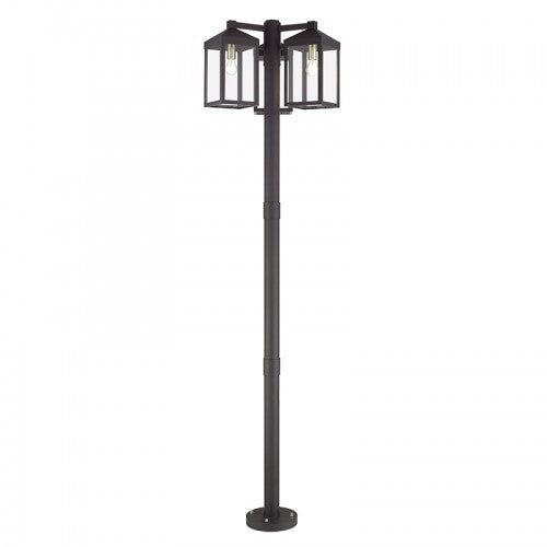 Livex Lighting Nyack Multi Head Bronze Outdoor Post Light with Antique Brass Accents and Clear Glass 20597-07