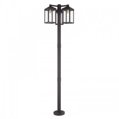 Livex Lighting Nyack Multi Head Bronze Outdoor Post Light with Antique Brass Accents and Clear Glass 20597-07