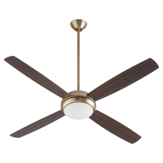 Quorum Expo Ceiling Fan in Aged Brass 20604-80