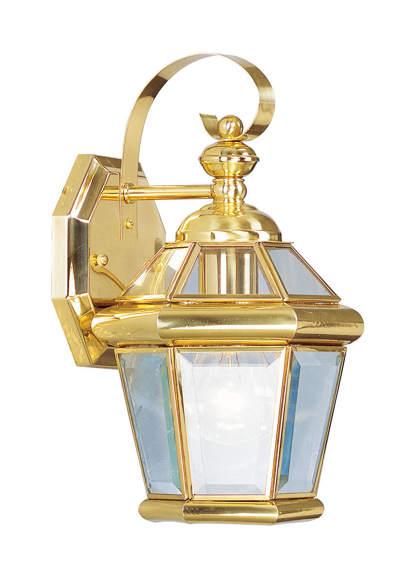 Livex Lighting Georgetown Collection 1 Light PB Outdoor Wall Lantern in Polished Brass 2061-02