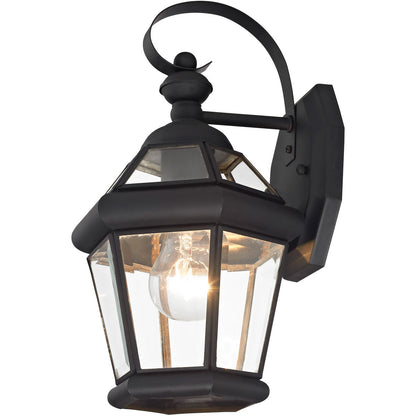 Livex Lighting Georgetown Collection 1 Light Black Outdoor Wall Lantern in Black 2061-04