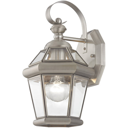 Livex Lighting Georgetown Collection 1 Light BN Outdoor Wall Lantern in Brushed Nickel 2061-91