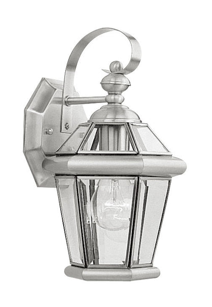 Livex Lighting Georgetown Collection 1 Light BN Outdoor Wall Lantern in Brushed Nickel 2061-91