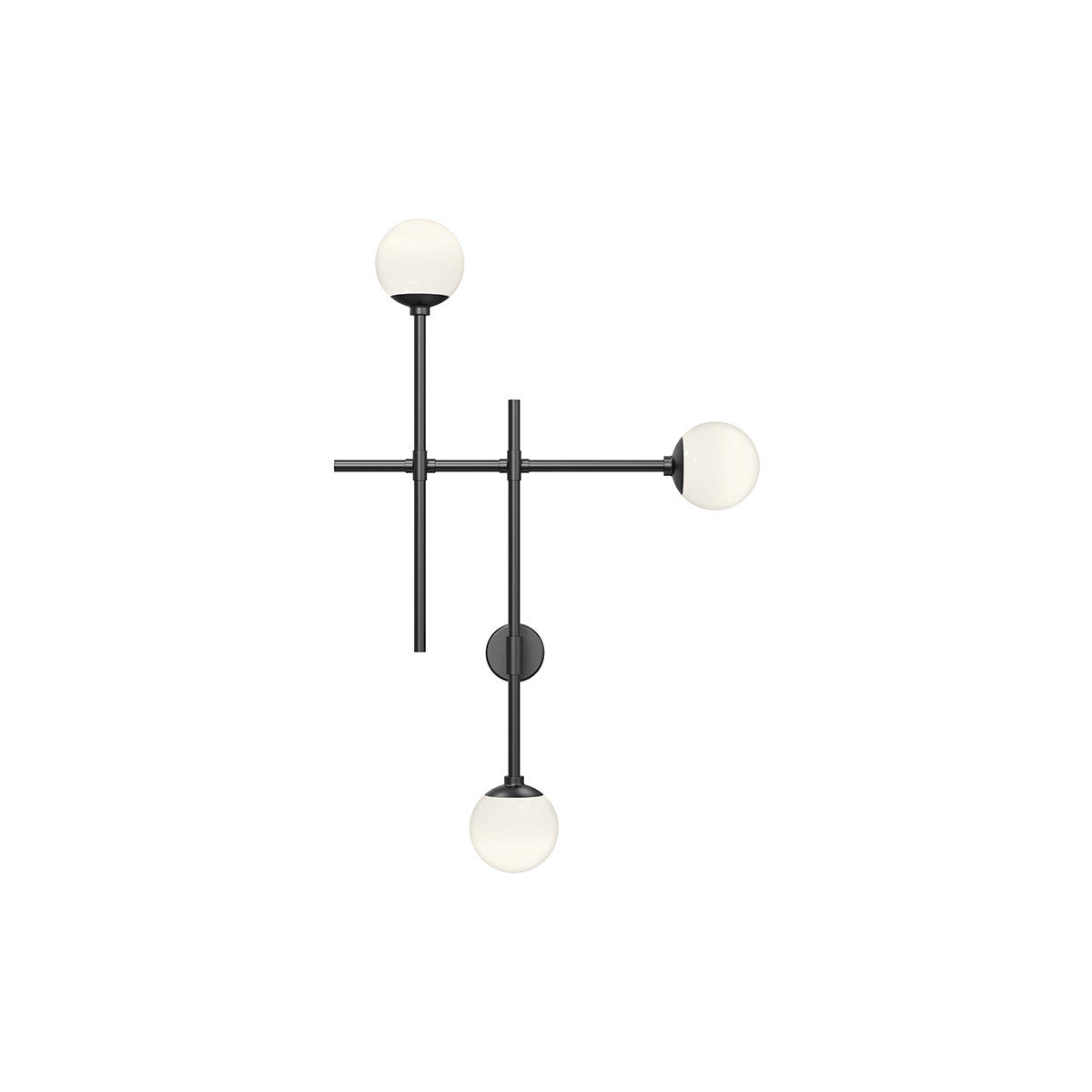 Sonneman Lighting Sabon LED Triple Sconce in Satin Black 2063.25